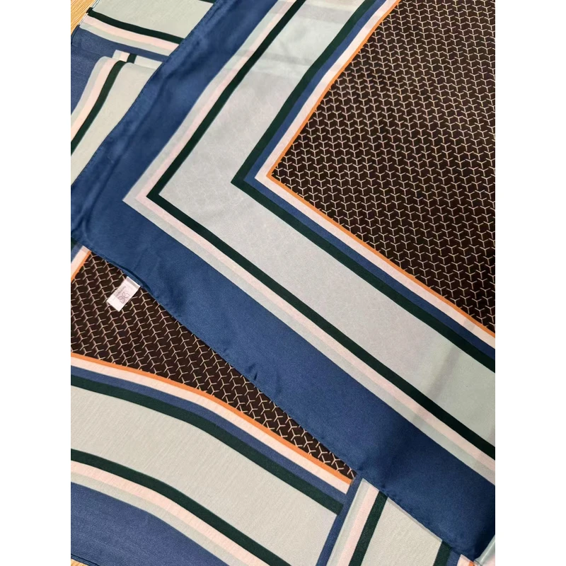 C164[拼接艺术]70*70香云缎方巾气质百搭时尚复古围巾披肩丝巾女