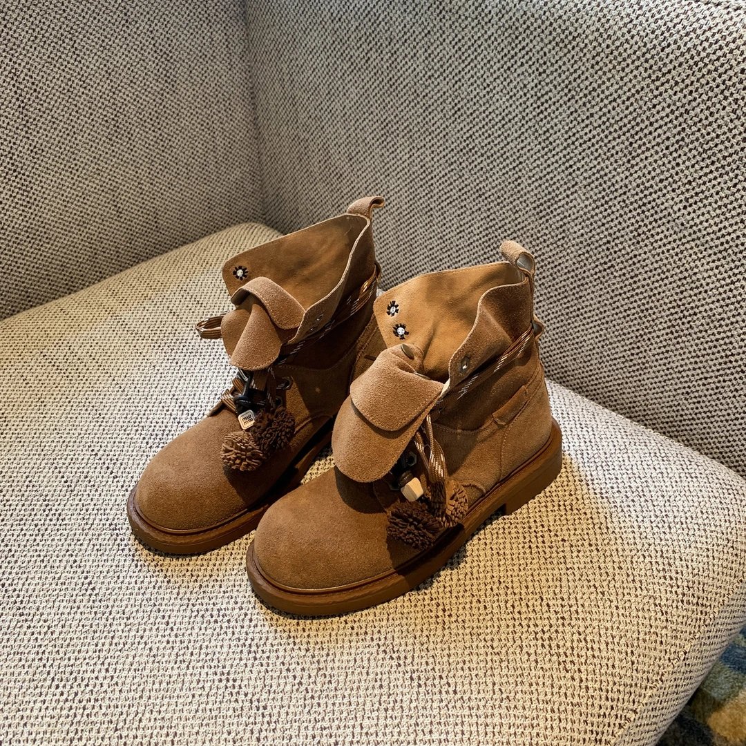 【TFM】马丁靴女英伦风2025年新款磨砂牛皮系带复古短靴女靴子潮