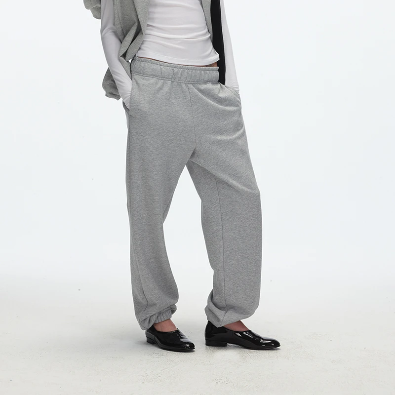 ECHOADE松弛懒 精选纯棉材质松紧抽绳腰头中低腰设计束脚运动卫裤