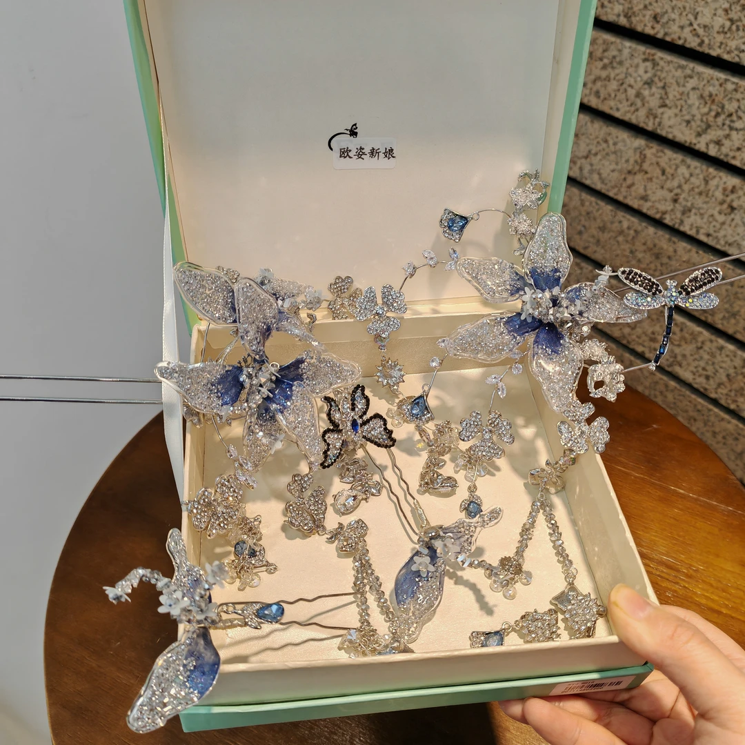 减龄新中式新国风发饰婚礼跟妆新娘头饰跟妆配饰01