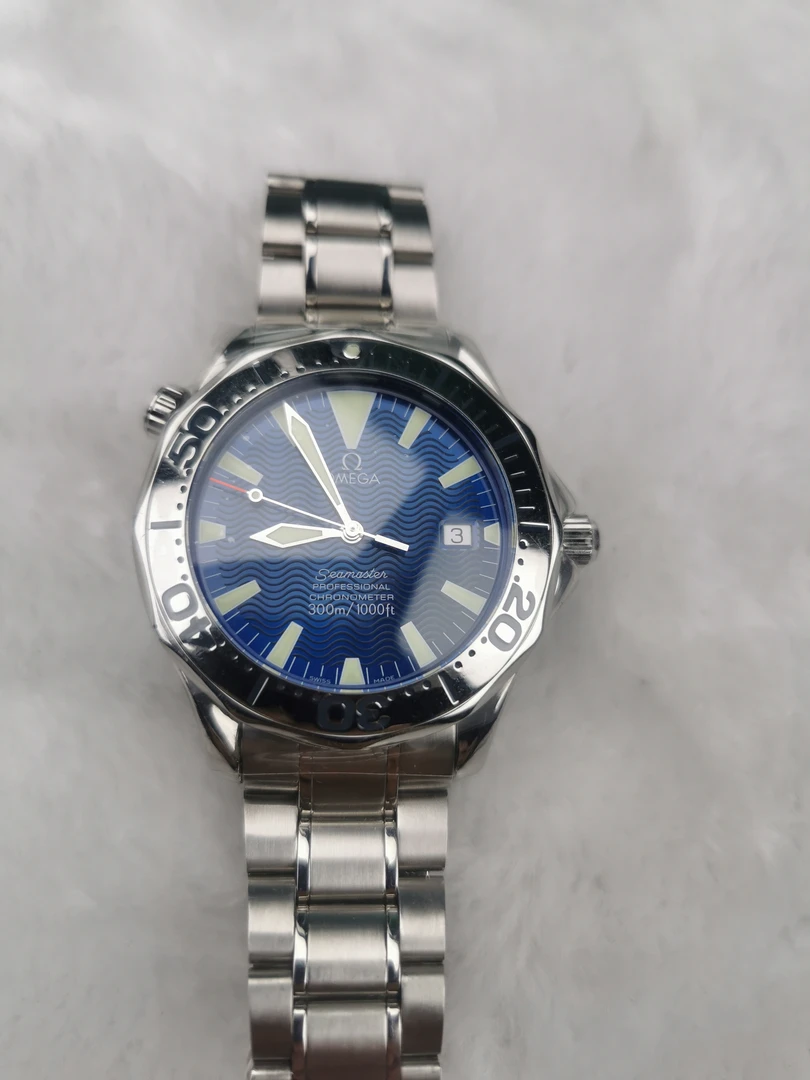 95新 Omega/欧米茄 海马 2255.80.00 蓝盘水波纹 夜光 表径41mm