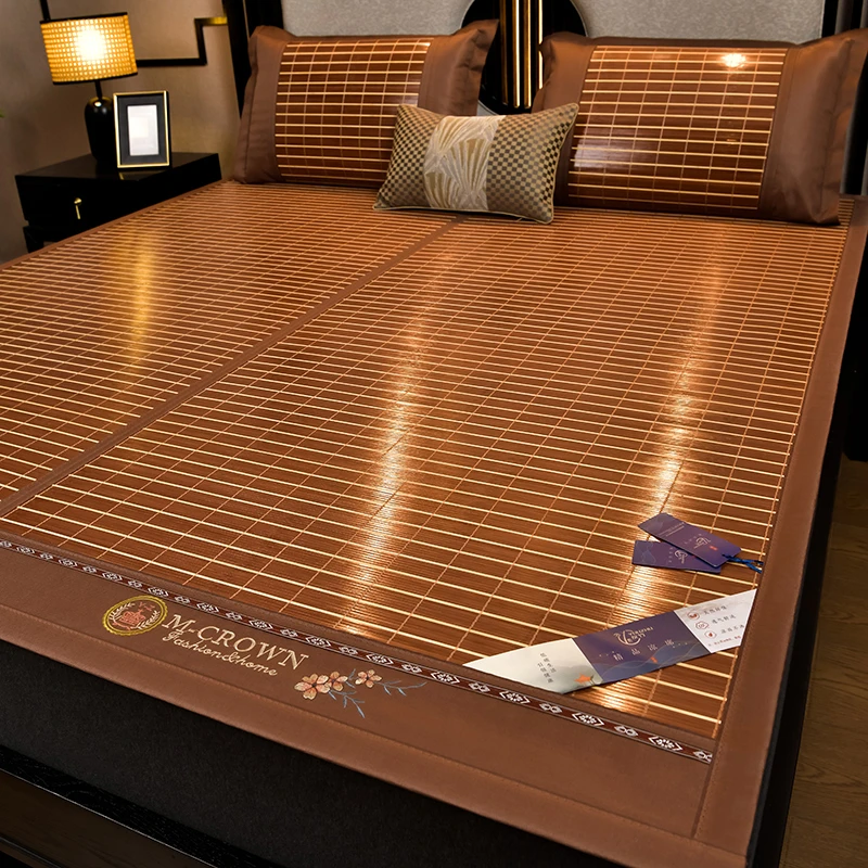 凉席夏季竹席2025新款学生宿舍单人草席夏天可折叠条纹家用席子