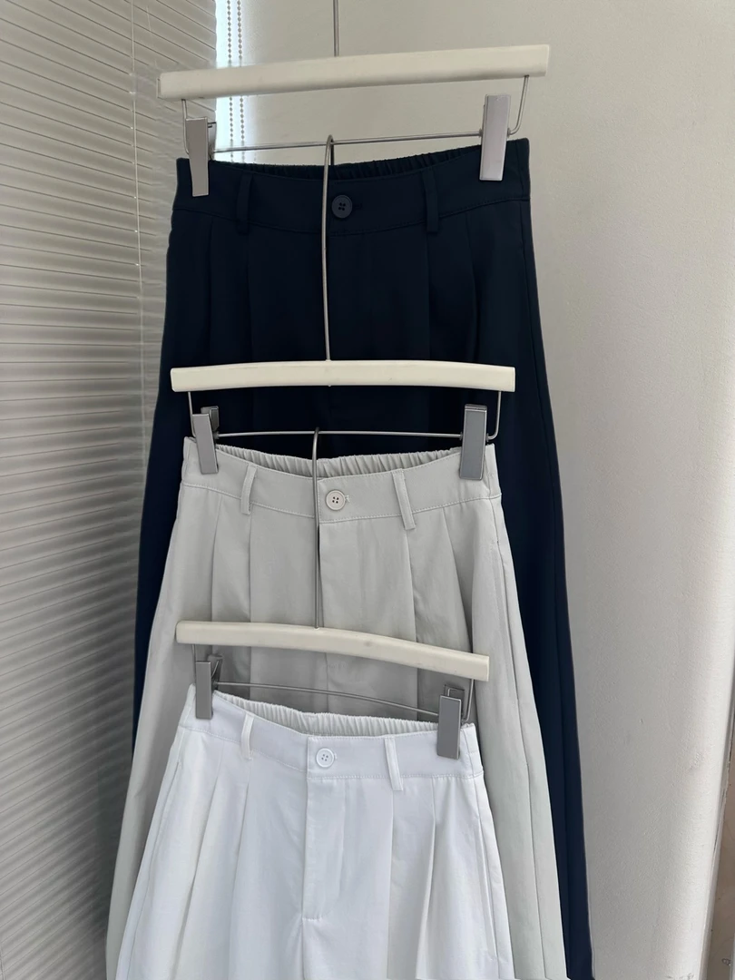 皎瓷逸风裤 高腰阔腿裤休闲裤直筒薄款白色潮流