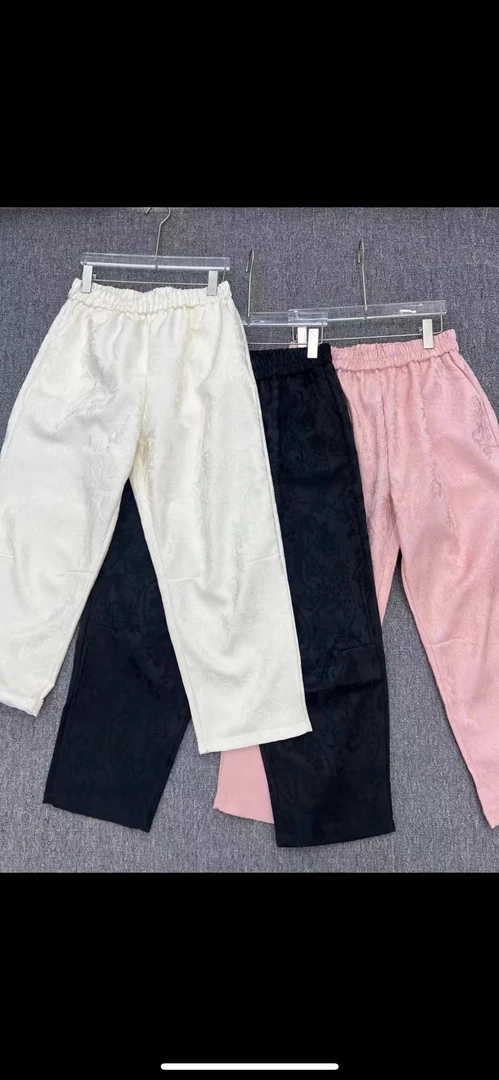 200225春季新款松紧腰纯色老爹裤