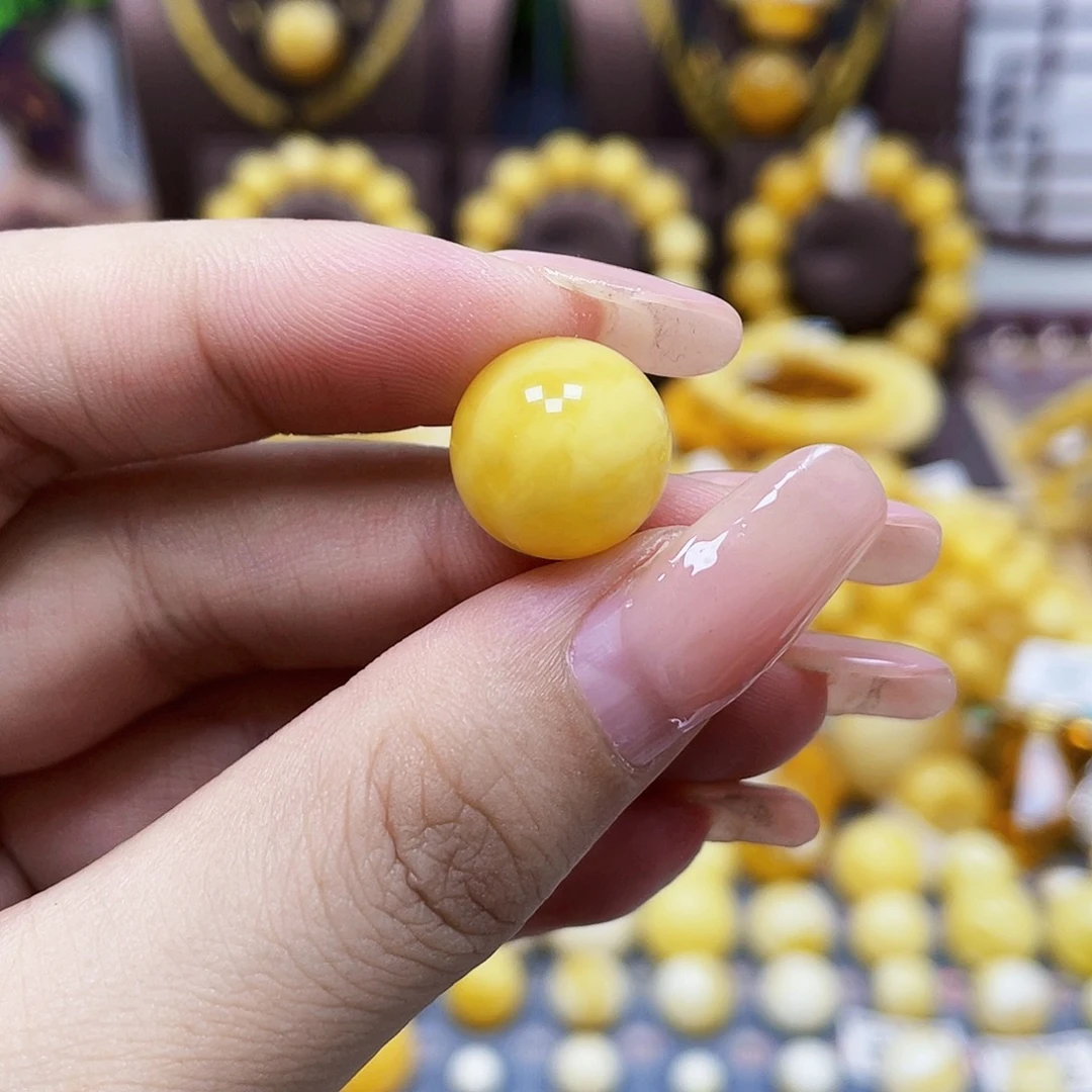 未镶嵌琥珀珠宝奇石14mm瑕