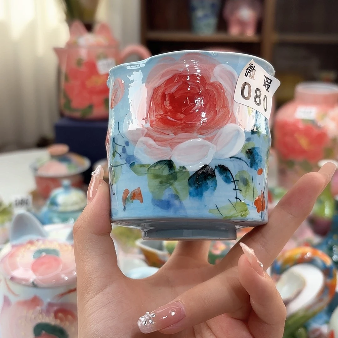 景德镇手绘高温釉下彩陶瓷茶具