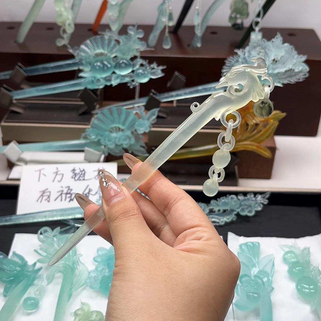 未镶嵌蛇纹石玉发饰