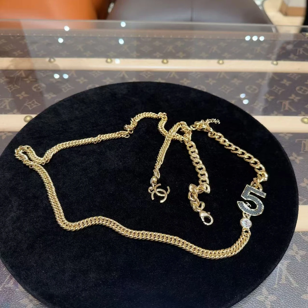 99新 Chanel/香奈儿 452 -23S 金色链条 5号数字腰链