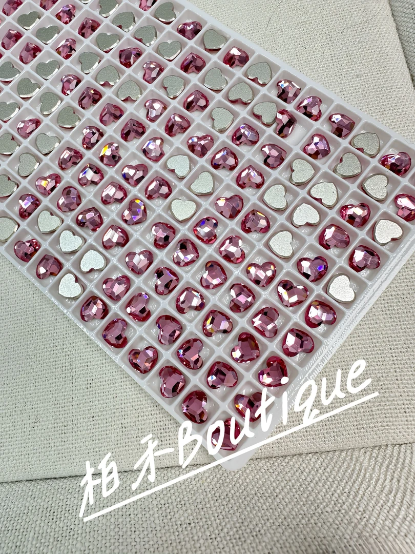 【柏禾】平底华切5*5.5爱心K9美甲钻切割巨美~辅钻点缀本甲小仙女
