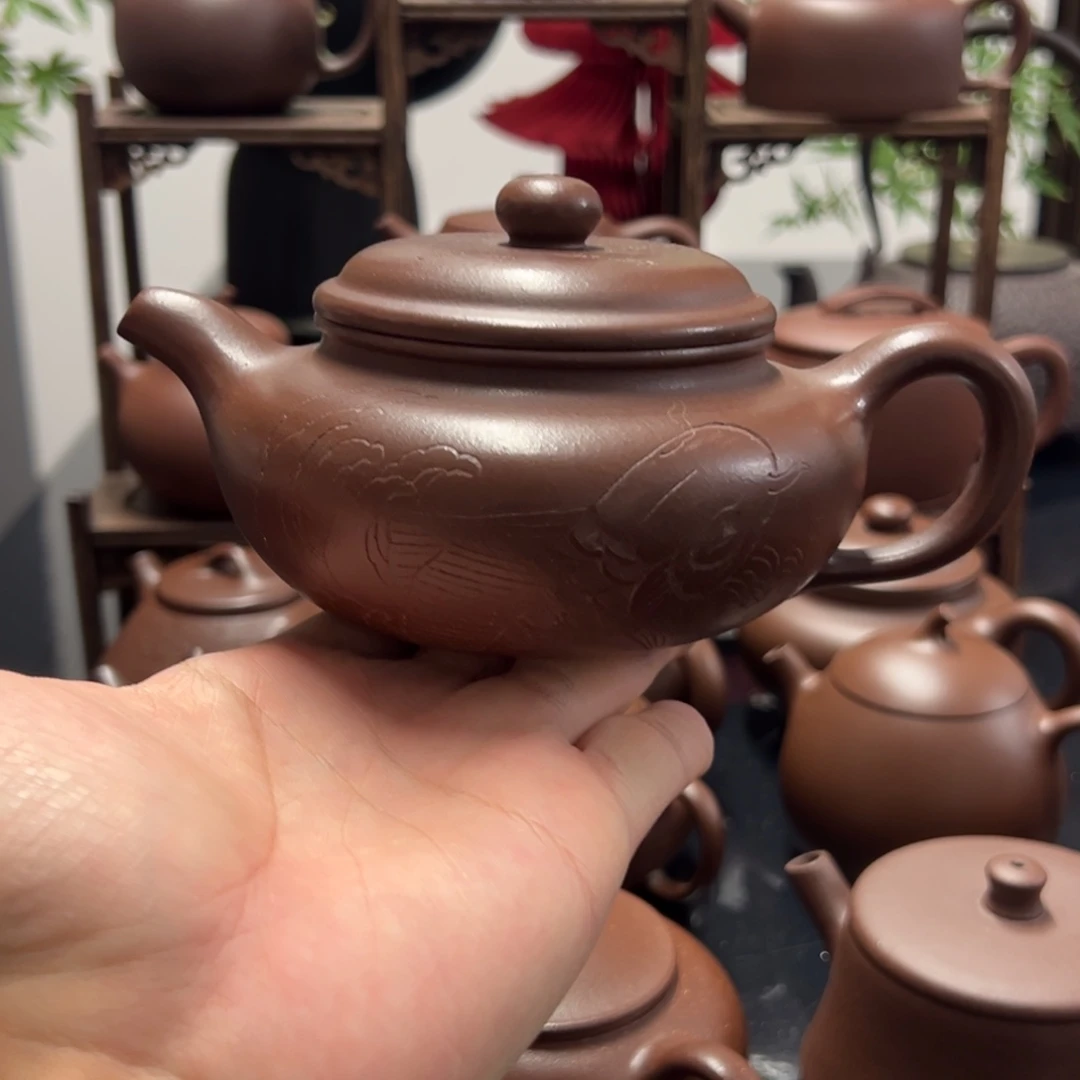 茶壶紫砂精工半手仿古350cc