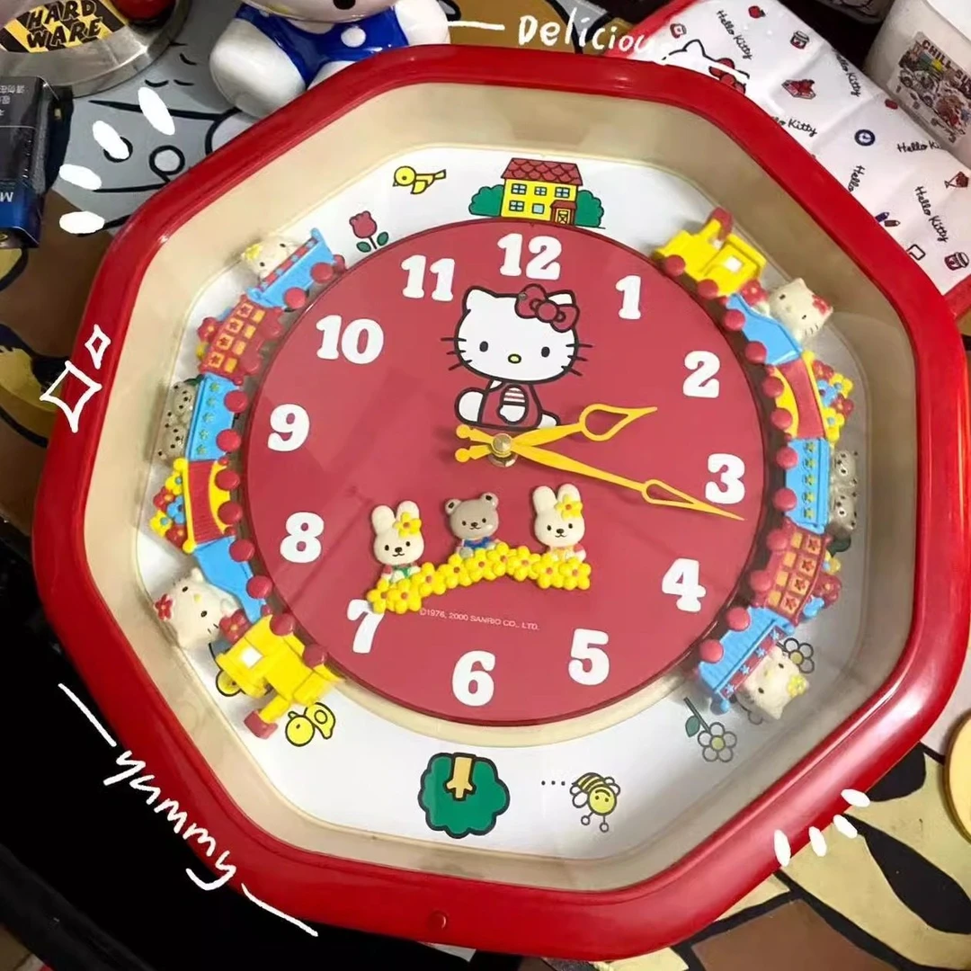 HelloKitty创意卡通小火车时钟挂钟壁装饰挂钟挂墙钟家用装饰挂件