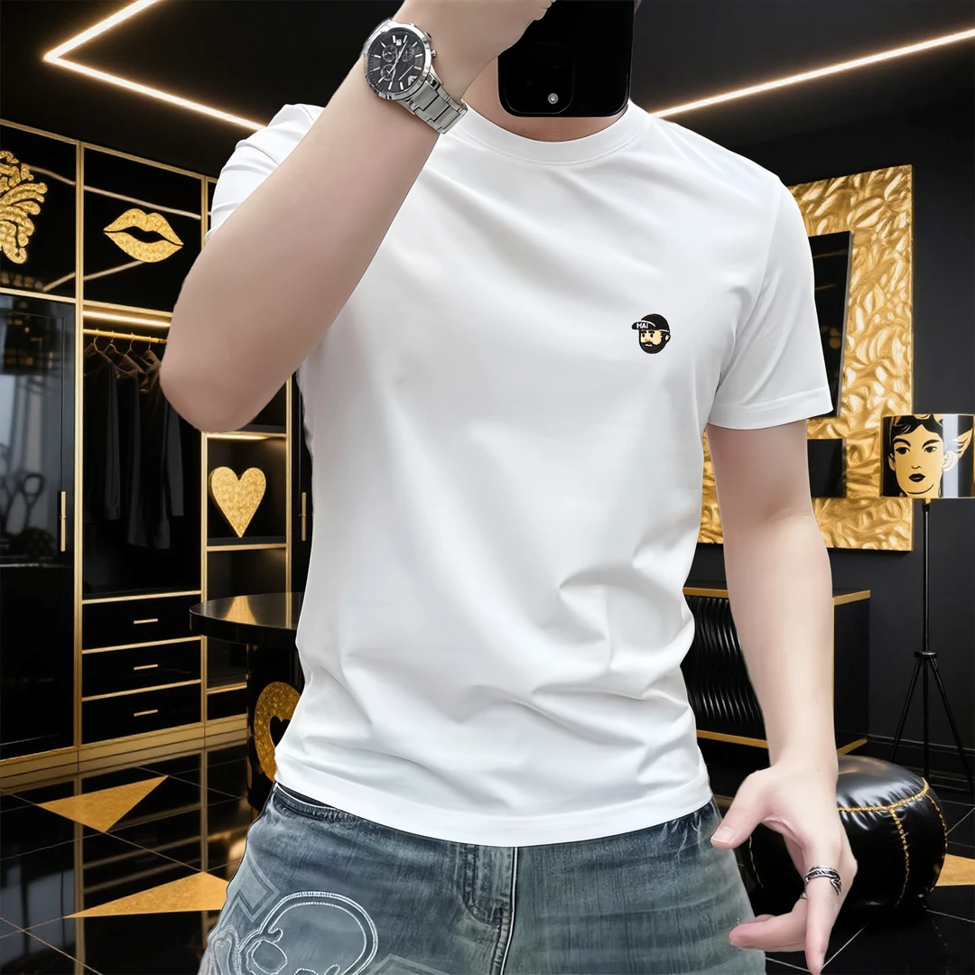 高品质男潮流短袖T恤美式轻奢休闲流行2025夏季新款时尚透气百搭
