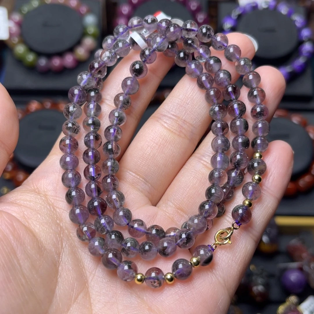 未镶嵌水晶手链黑羽极光万能链5mm