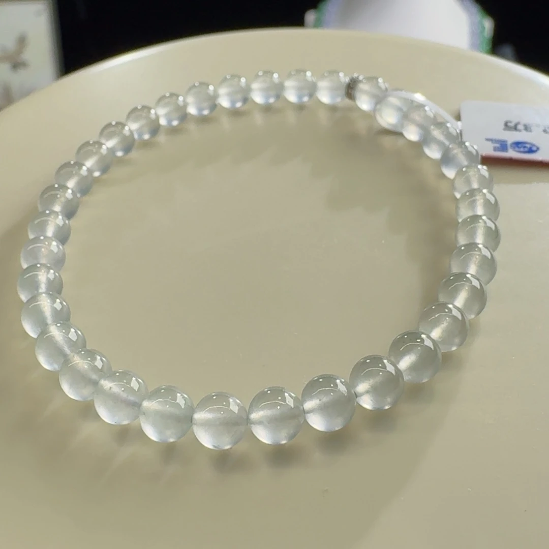 未镶嵌手链翡翠玻璃白月光单圈卡5mm