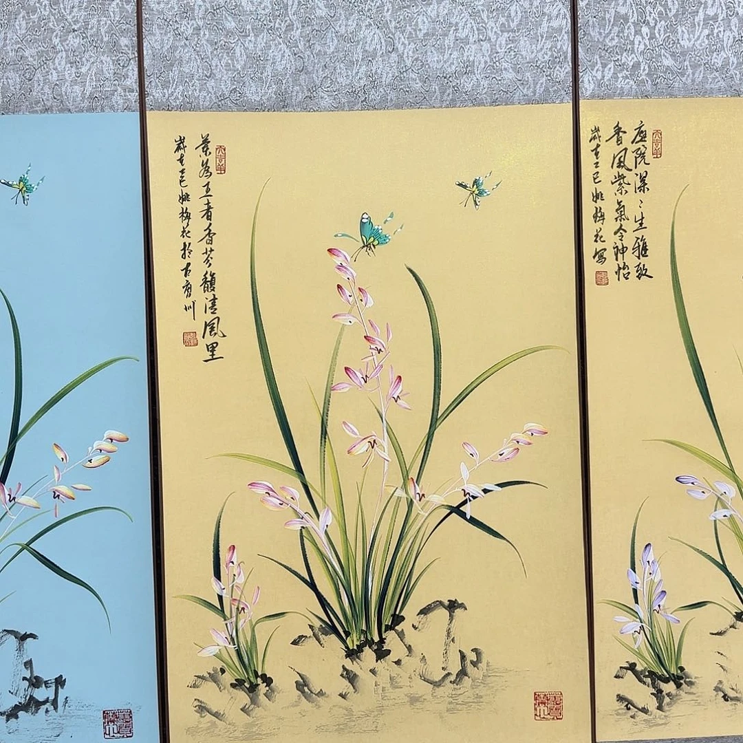 国画国画立体兰花