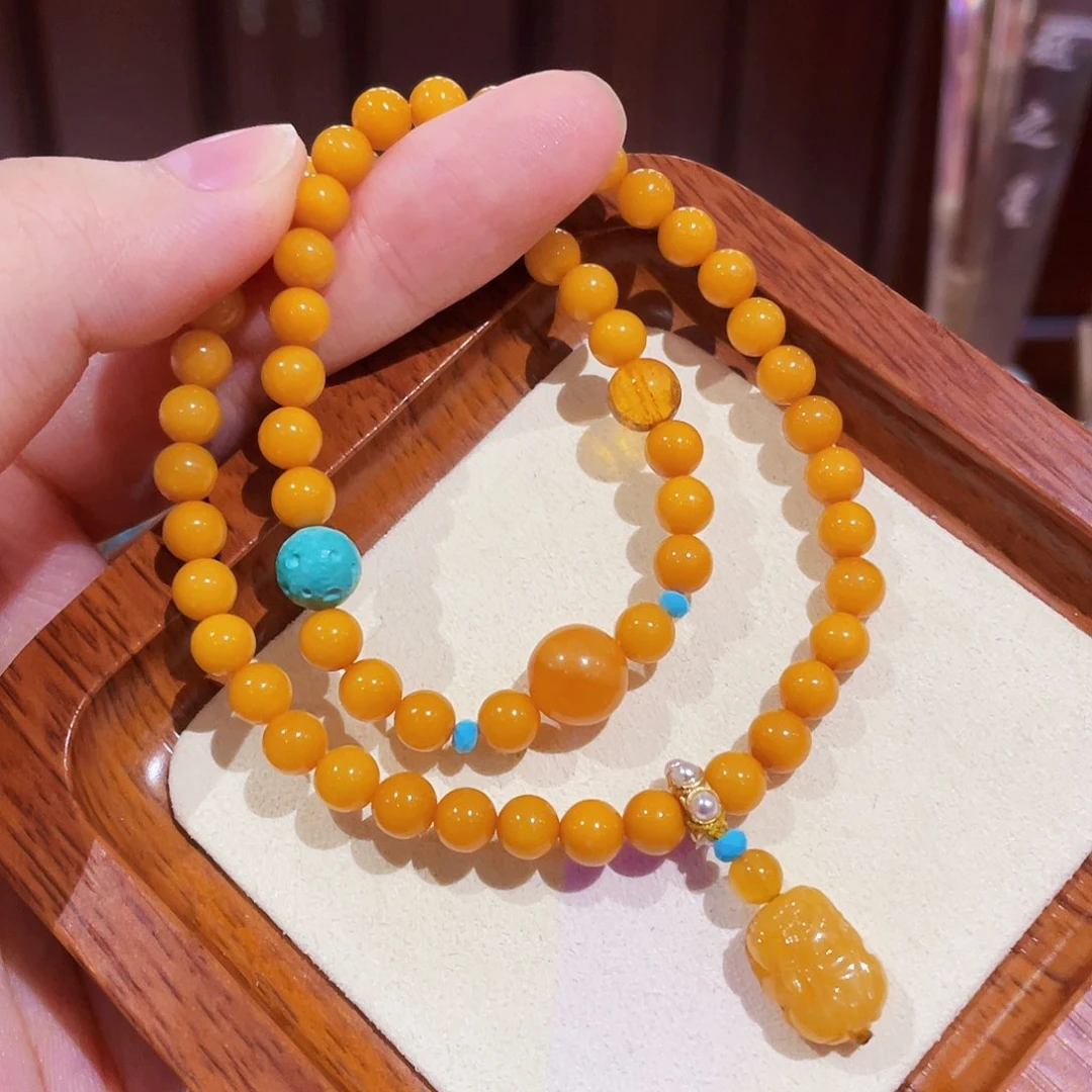 未镶嵌蜜蜡手链手串