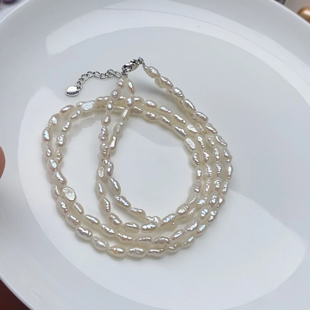 颈饰银S925镶嵌淡水珍珠