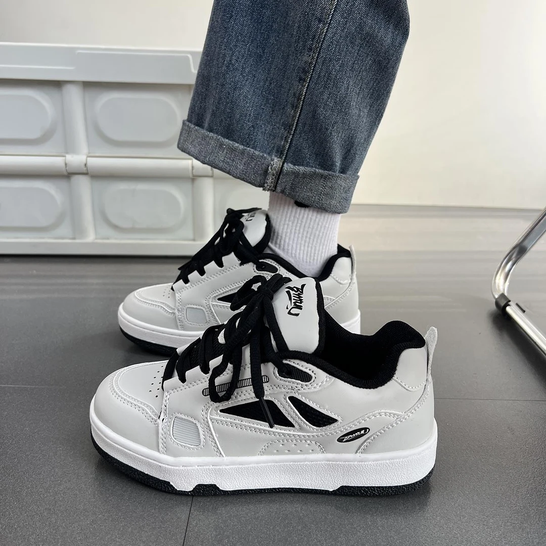 国潮复古灰色厚底面包鞋男女百搭情侣德训鞋子学生运动鞋