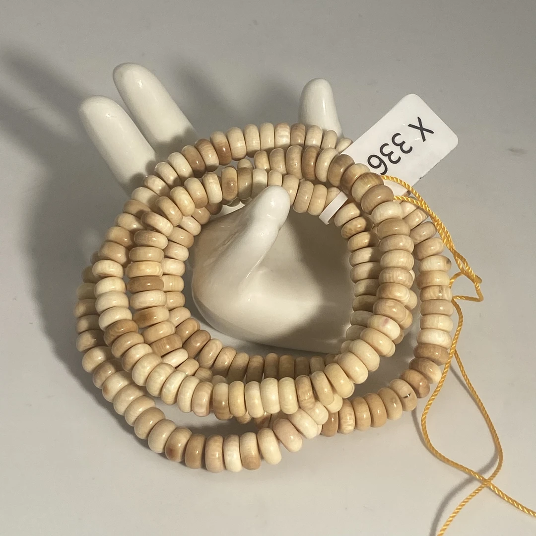 猛犸牙冰咖料算盘珠手持串6*3mm假一罚四X336
