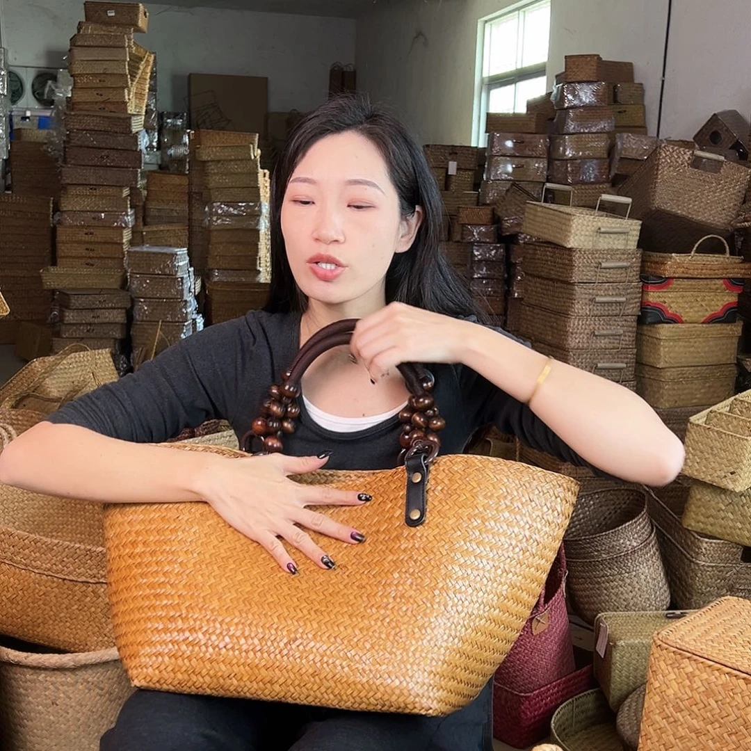 草编包/草编收纳盒带瑕疵