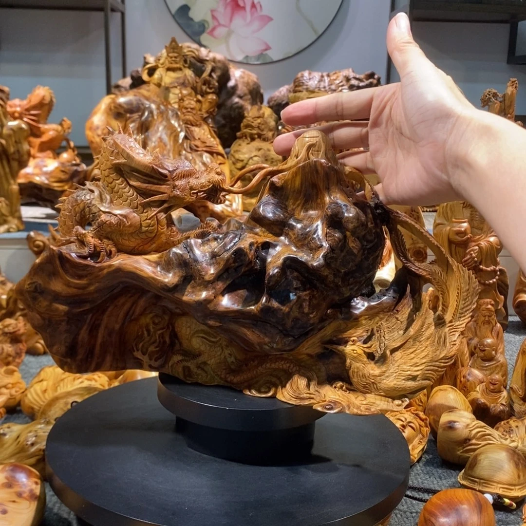 木崖柏工艺龙凤呈祥