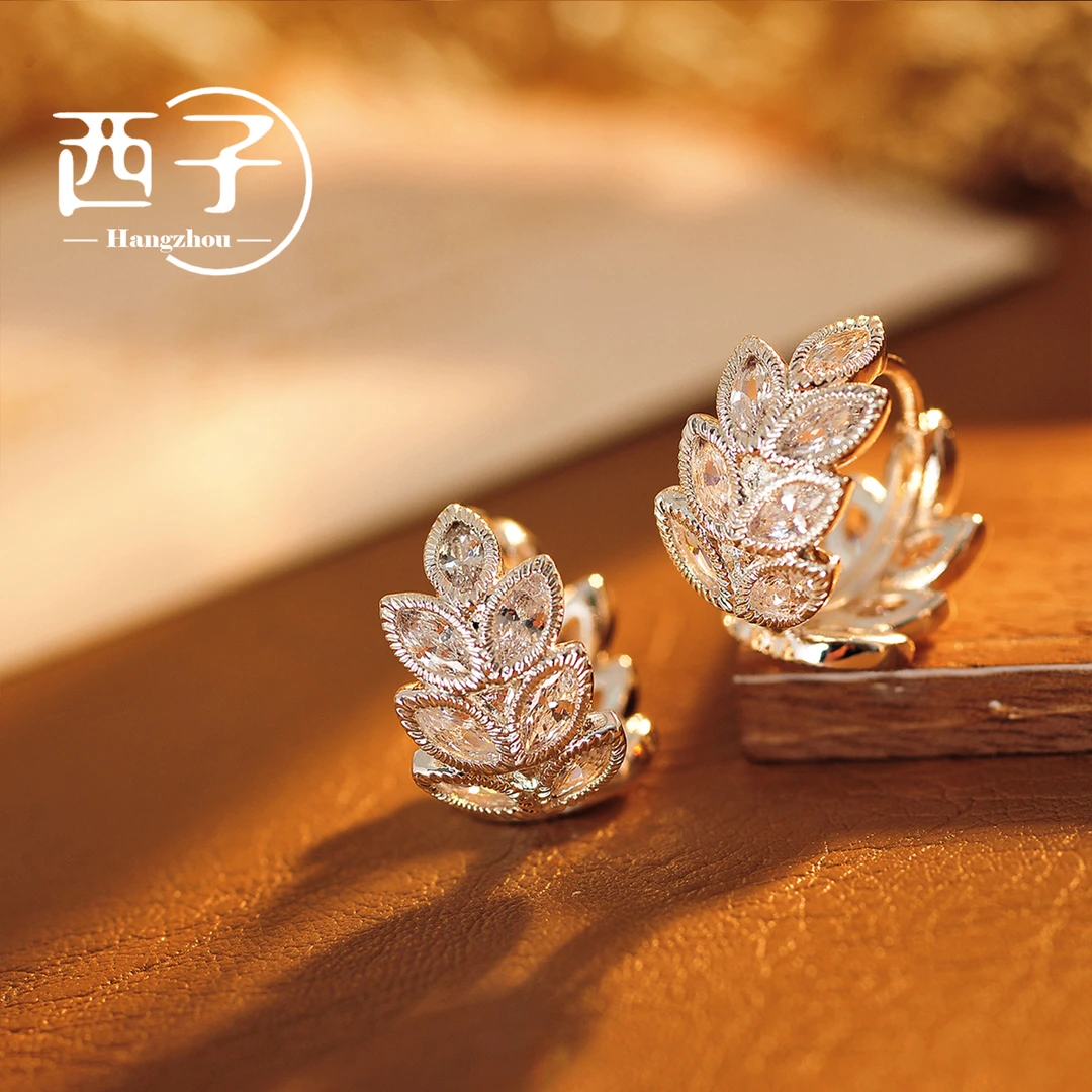 西子饰品镀18K金【气质穗花耳扣】高级感2025爆款手工款出门耳环女