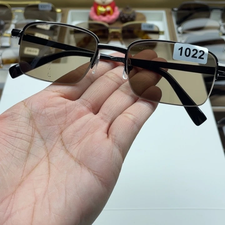 茶水晶半框眼镜 1022