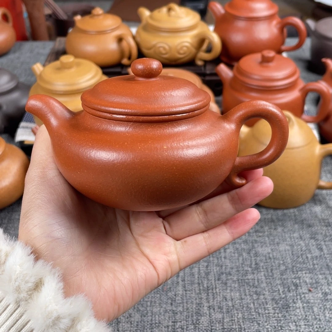 紫砂茶壶40目红降坡200仿古全手