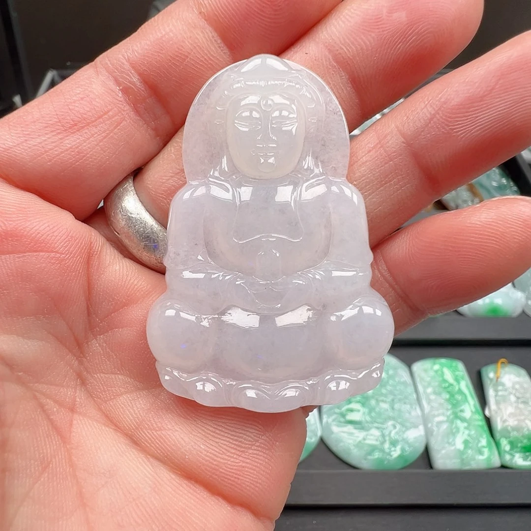 翡翠未镶嵌颈饰观音