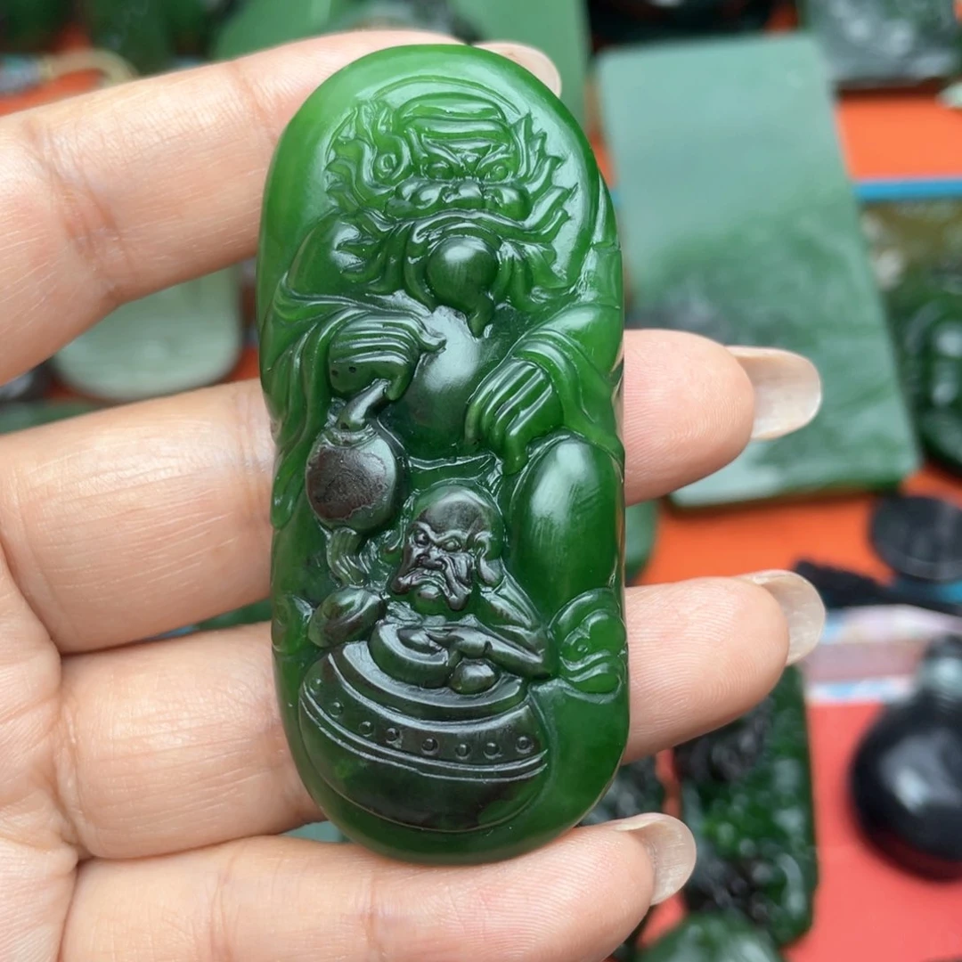 拾***、和田玉（碧玉）未镶嵌挂件