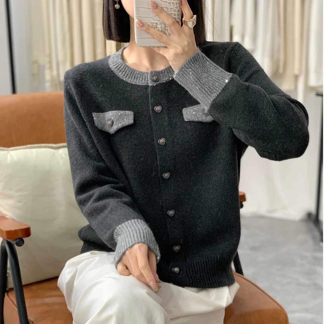 【芊荨精选】2025新年新款复古小香风气质减龄假口袋针织开衫S611#