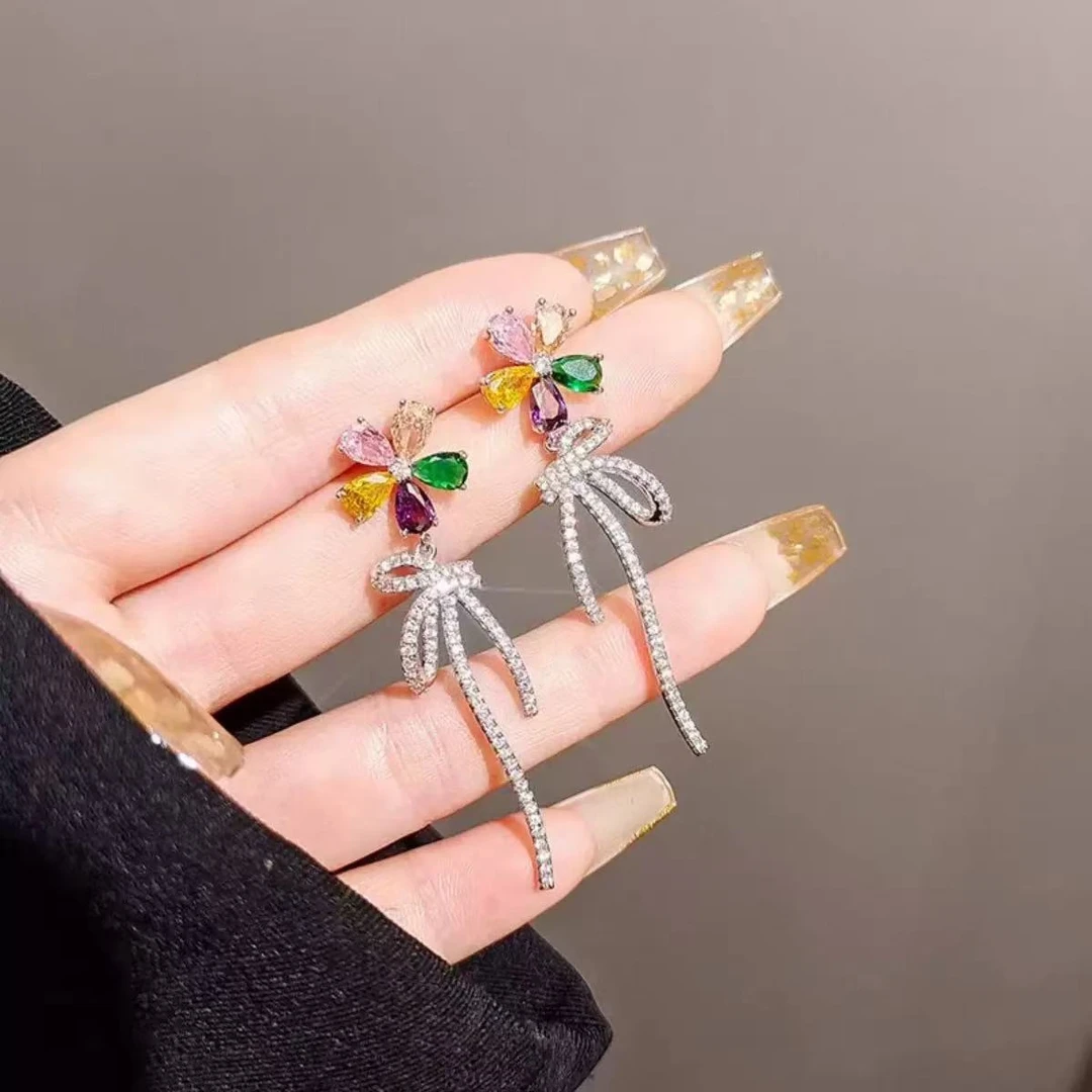 合金耳饰 气质花朵流苏耳饰