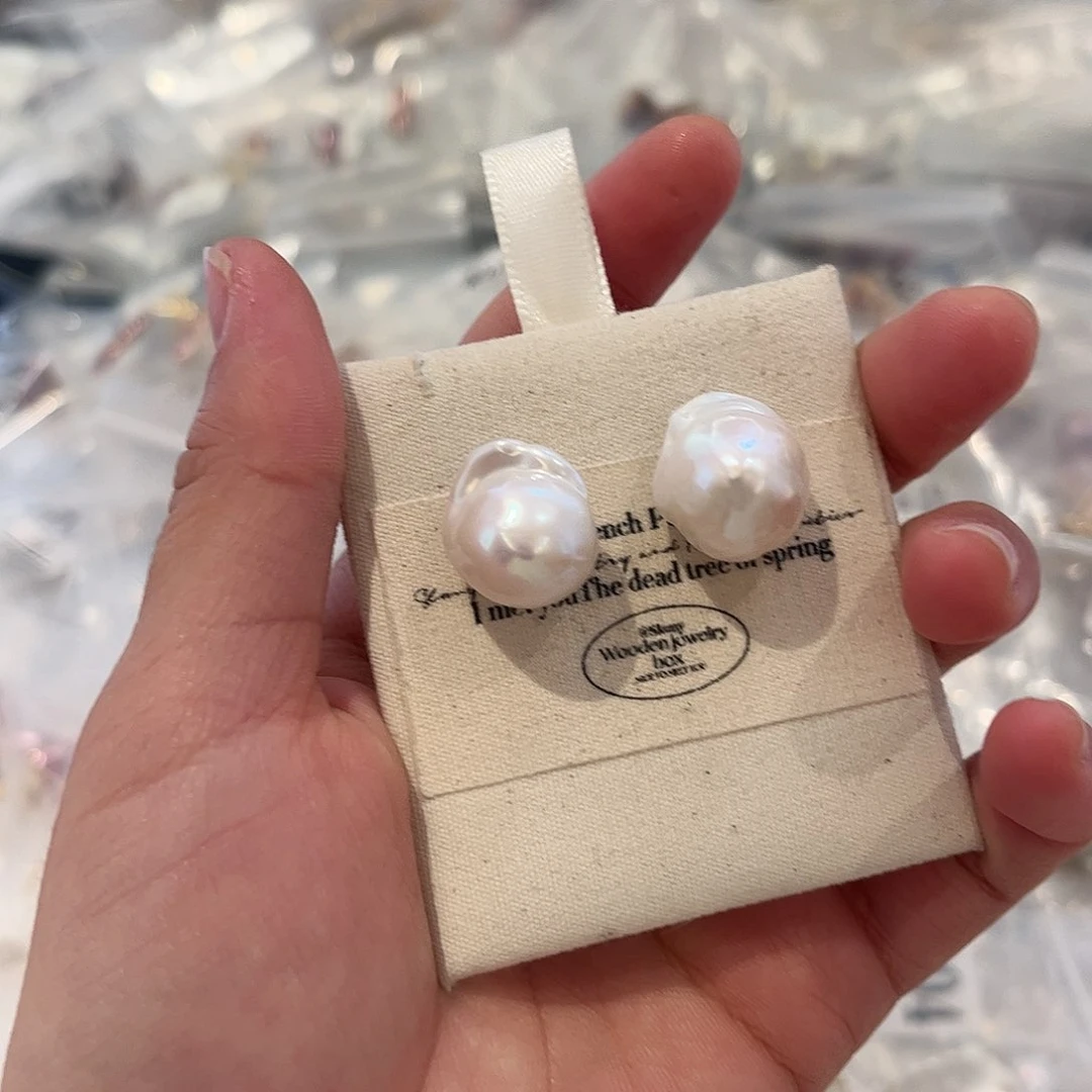 淡水珍珠耳饰银S925镶嵌