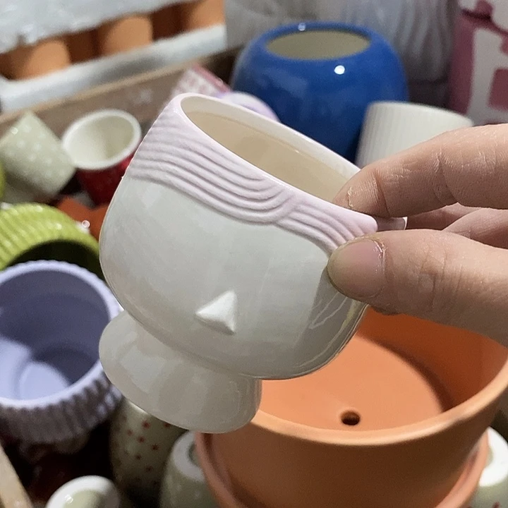 摆件陶陶盆有孔 瑕疵介意勿拍