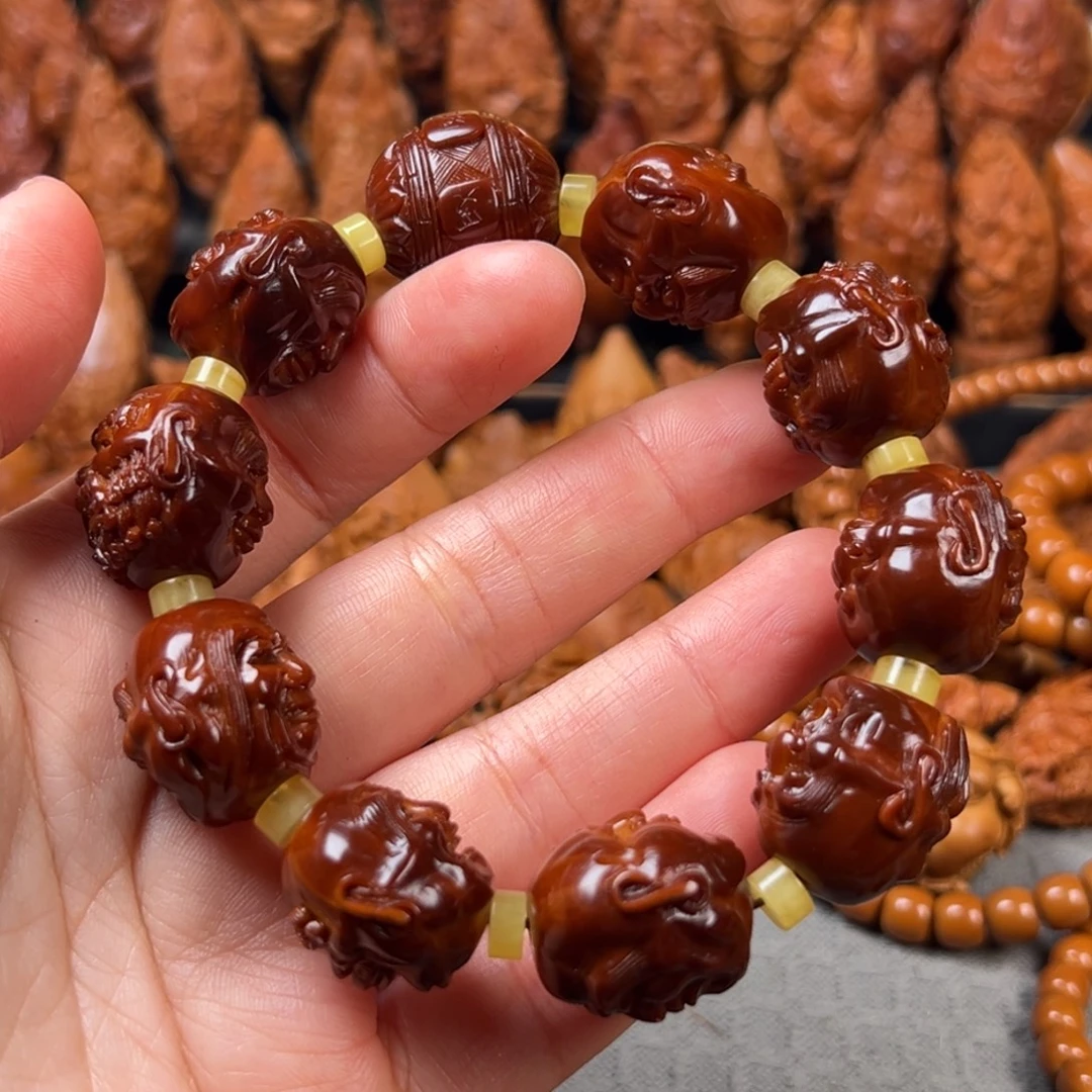 摸***️手串/手链橄榄核核雕