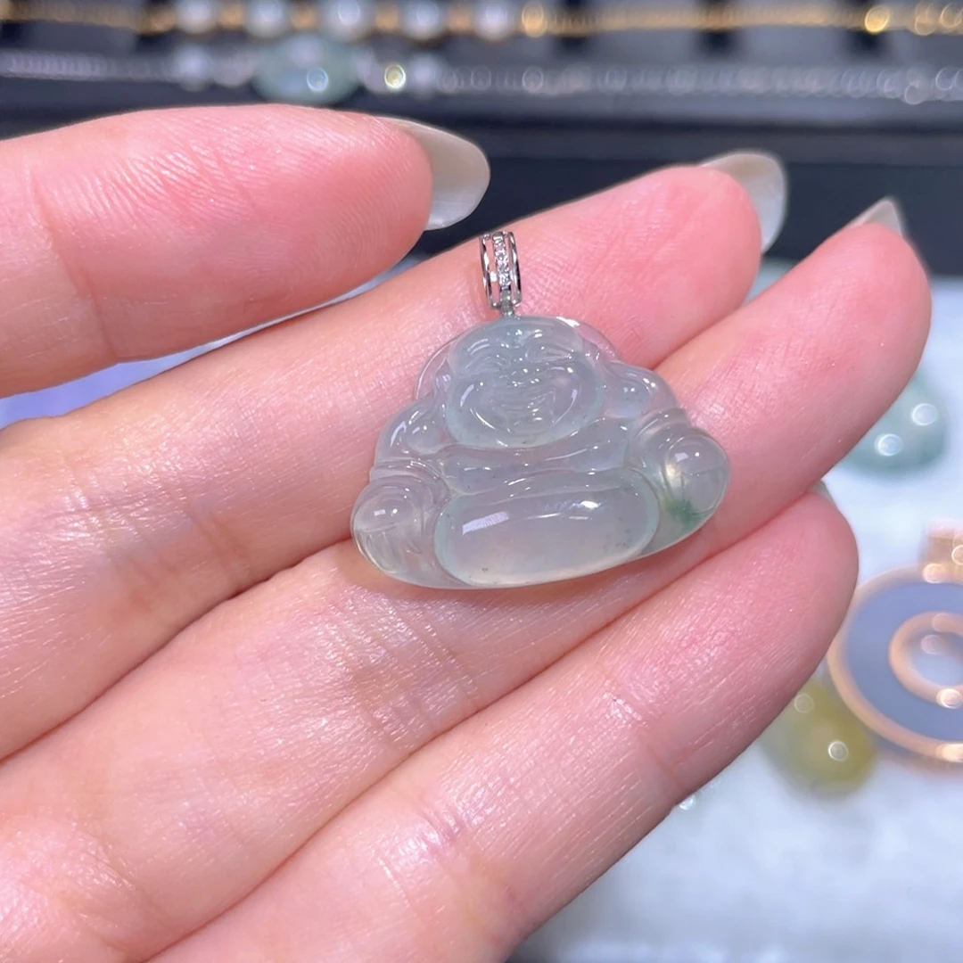 颈饰18K金镶嵌翡翠翡翠