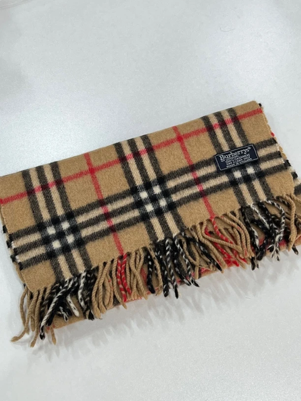 95新 BURBERRY/博柏利 夏七中古/经典格纹/围巾