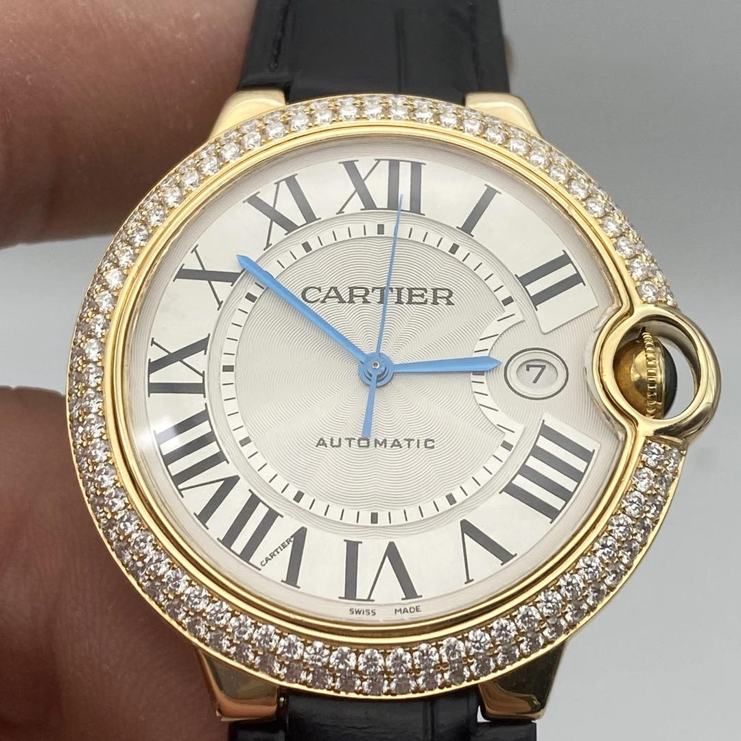 95新 Cartier/卡地亚 卡地亚 篮气球 18k黄金 后镶钻 表径：42mm