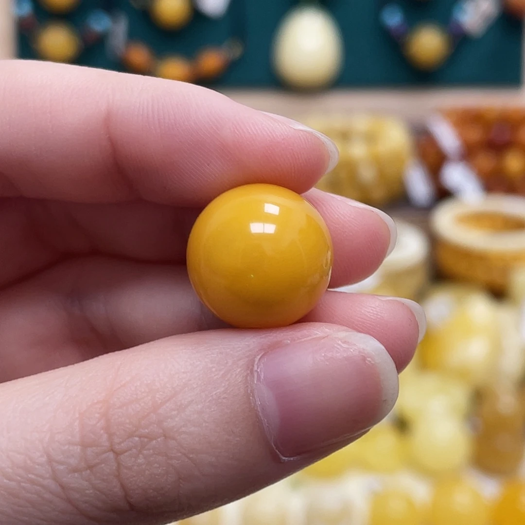 蜜蜡未镶嵌珠宝奇石15.3mm圆珠