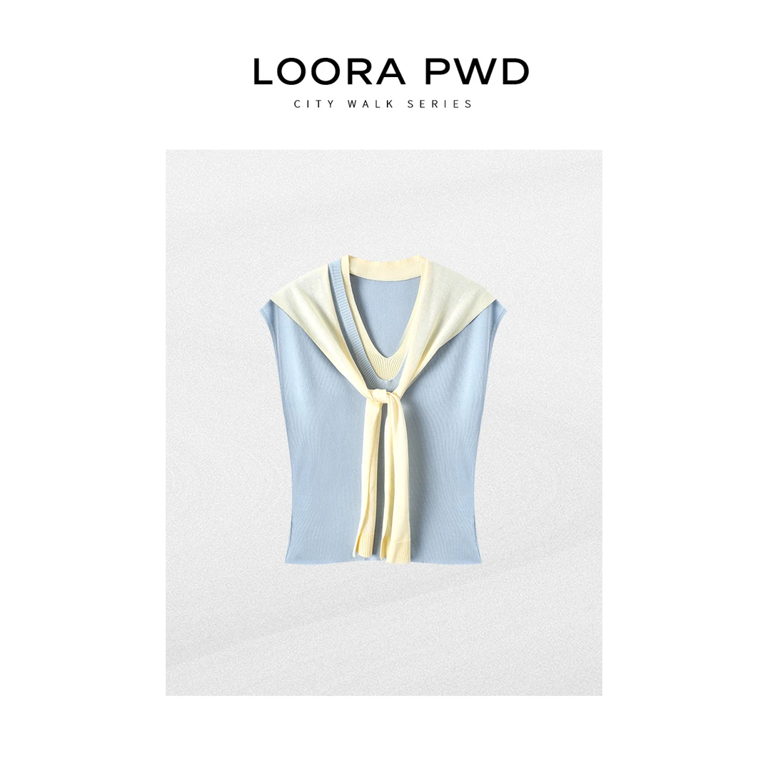 LOORAPWD/罗拉密码【限活动当日】时尚拼接假两件针织衫25CJBA0147N