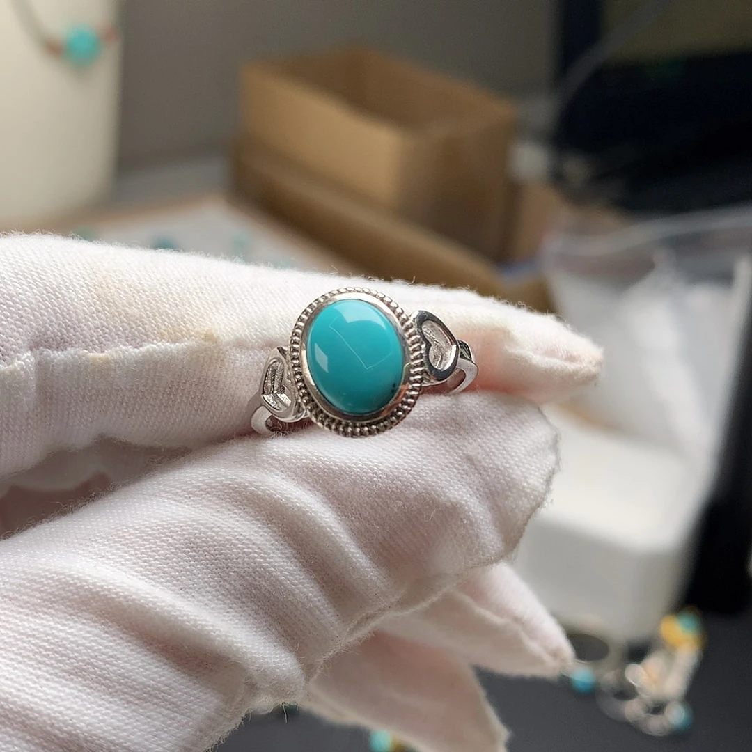 银S925镶嵌绿松石珠宝奇石