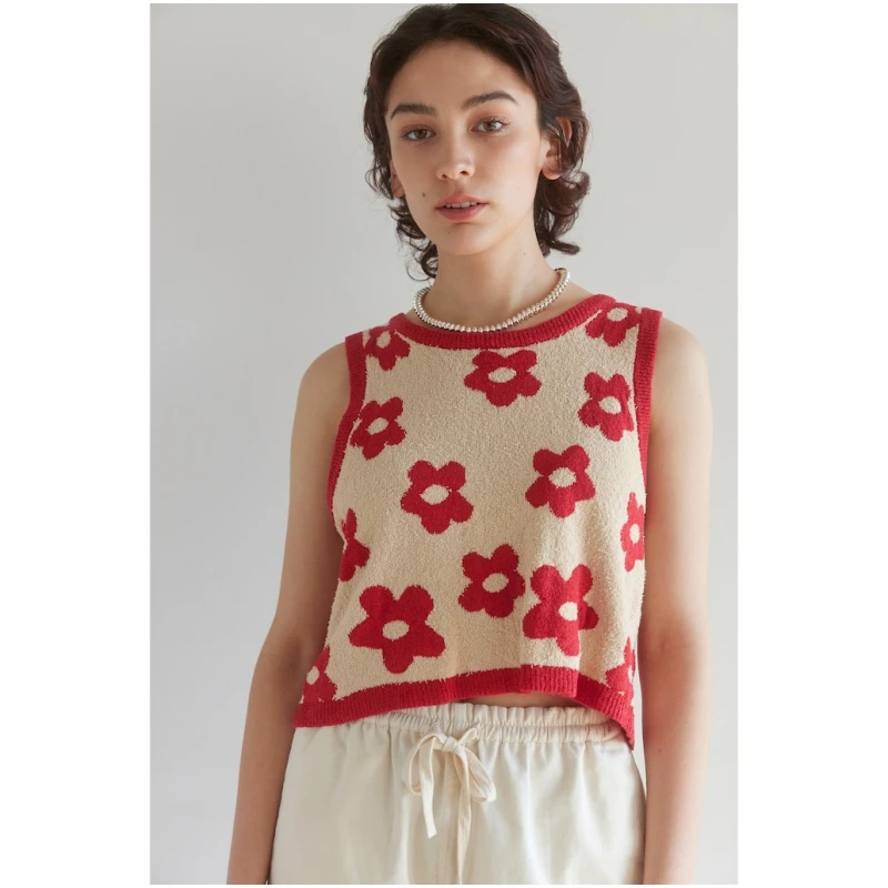 【Montendre】 夏季新款 S 4way两色复古印花百搭宽松背心通勤女士