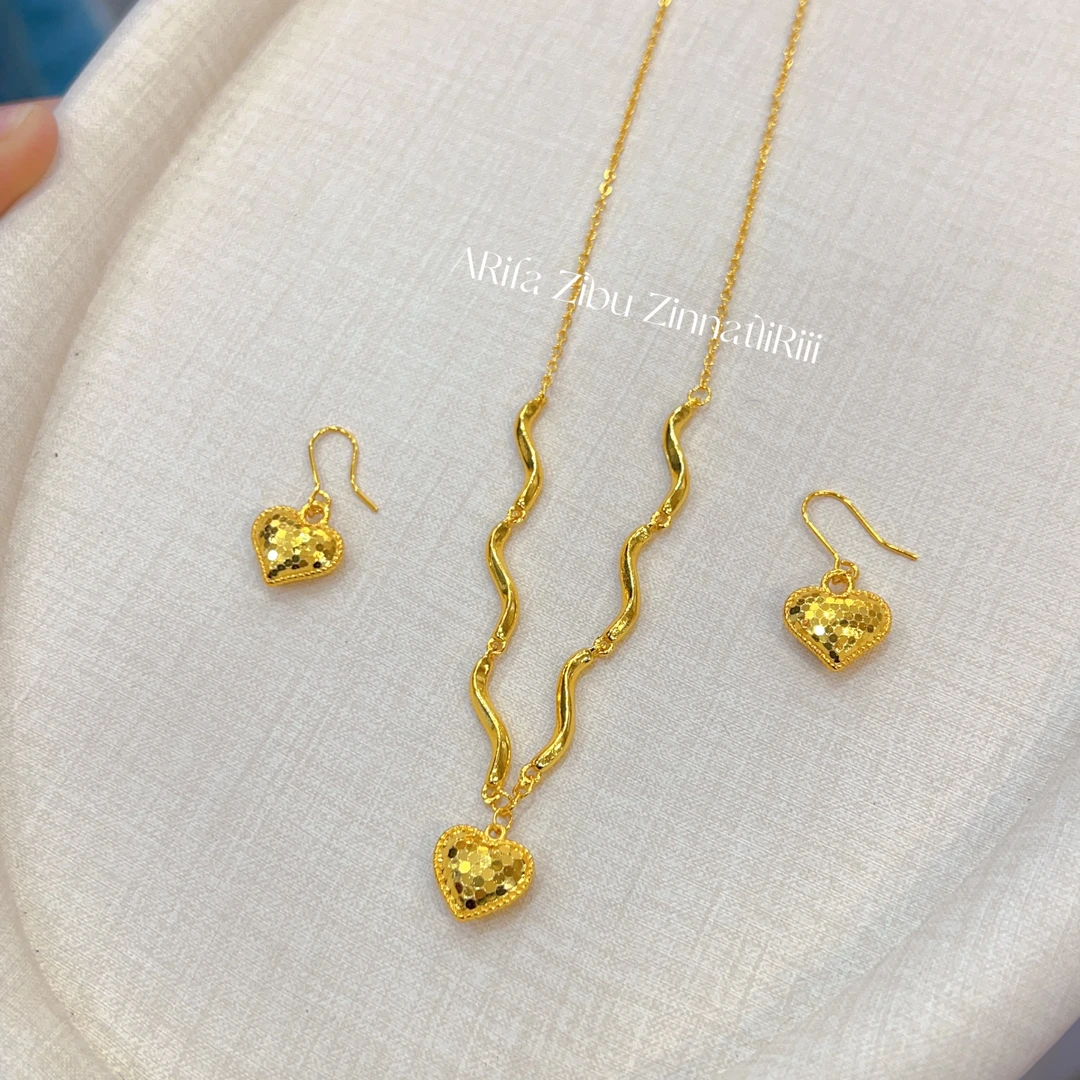 铜合金项链 新款时尚大方百搭气质个性好看古法两件套 精致轻奢