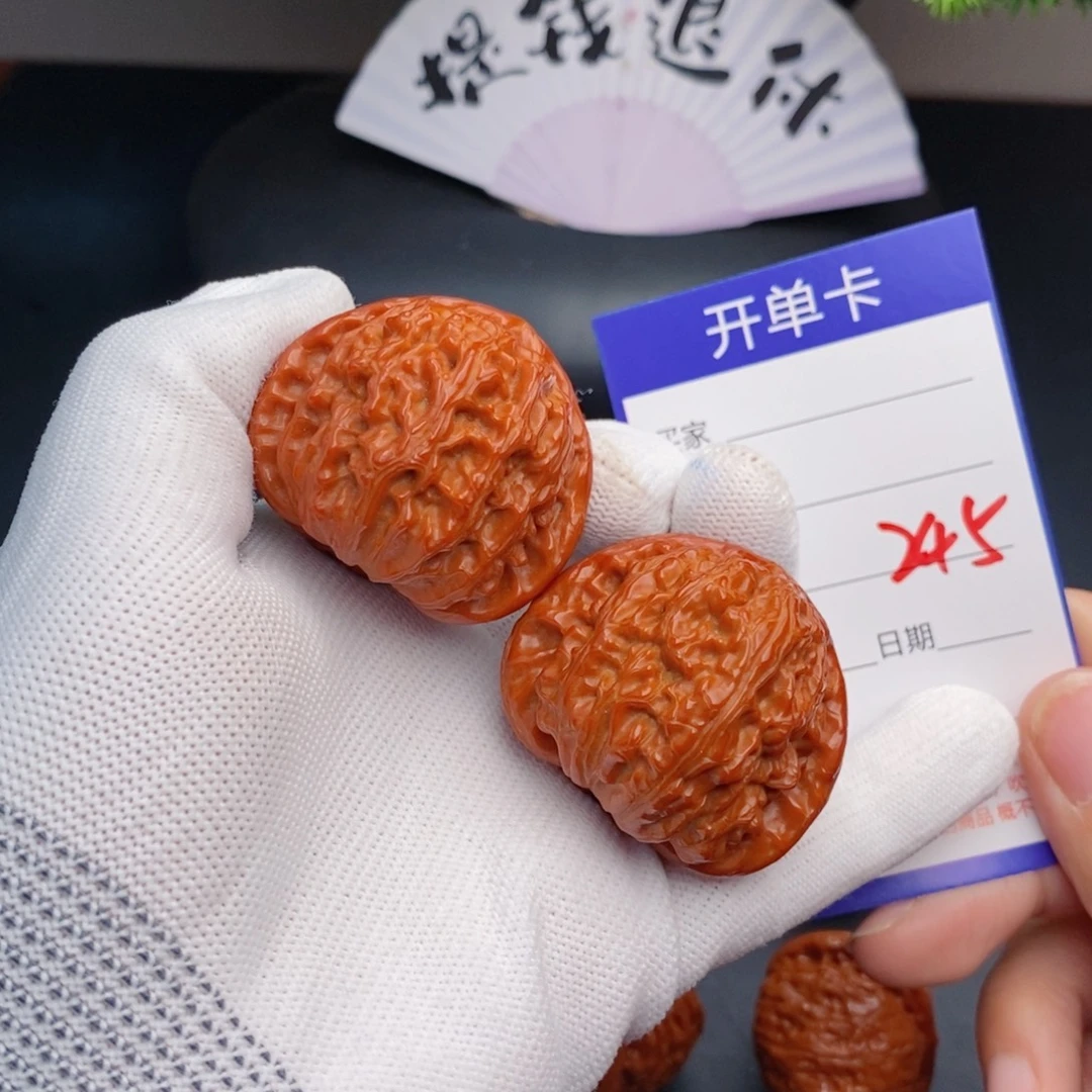 把件文玩核桃42三角白245