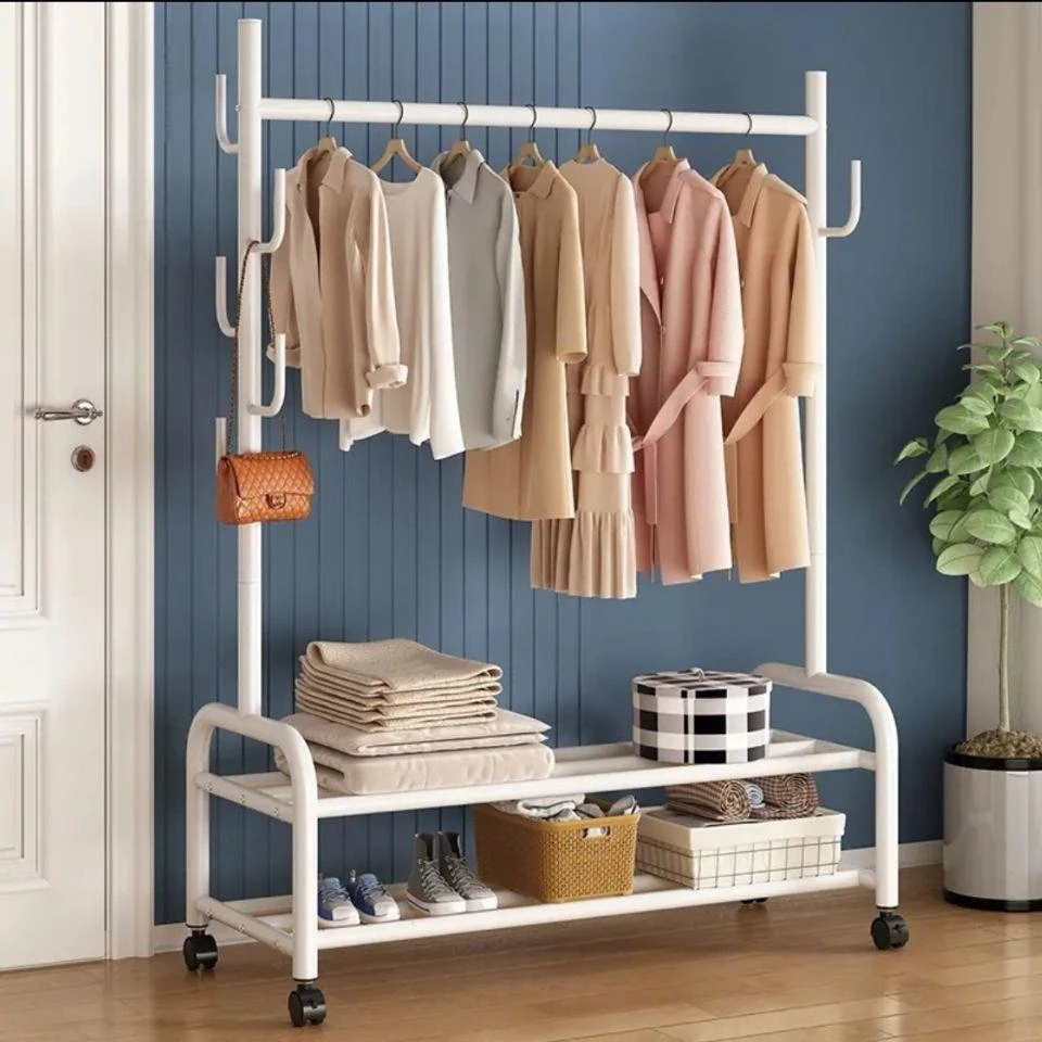 加粗晾衣架落地室内晒衣架阳台卧室挂衣架家用简易单杆式衣帽架子