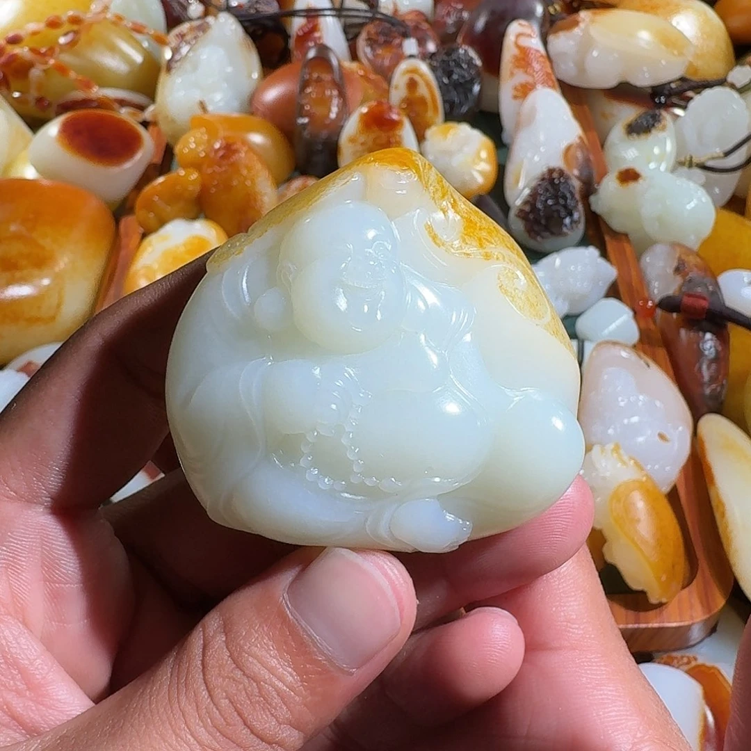 和田玉未镶嵌挂件老*子