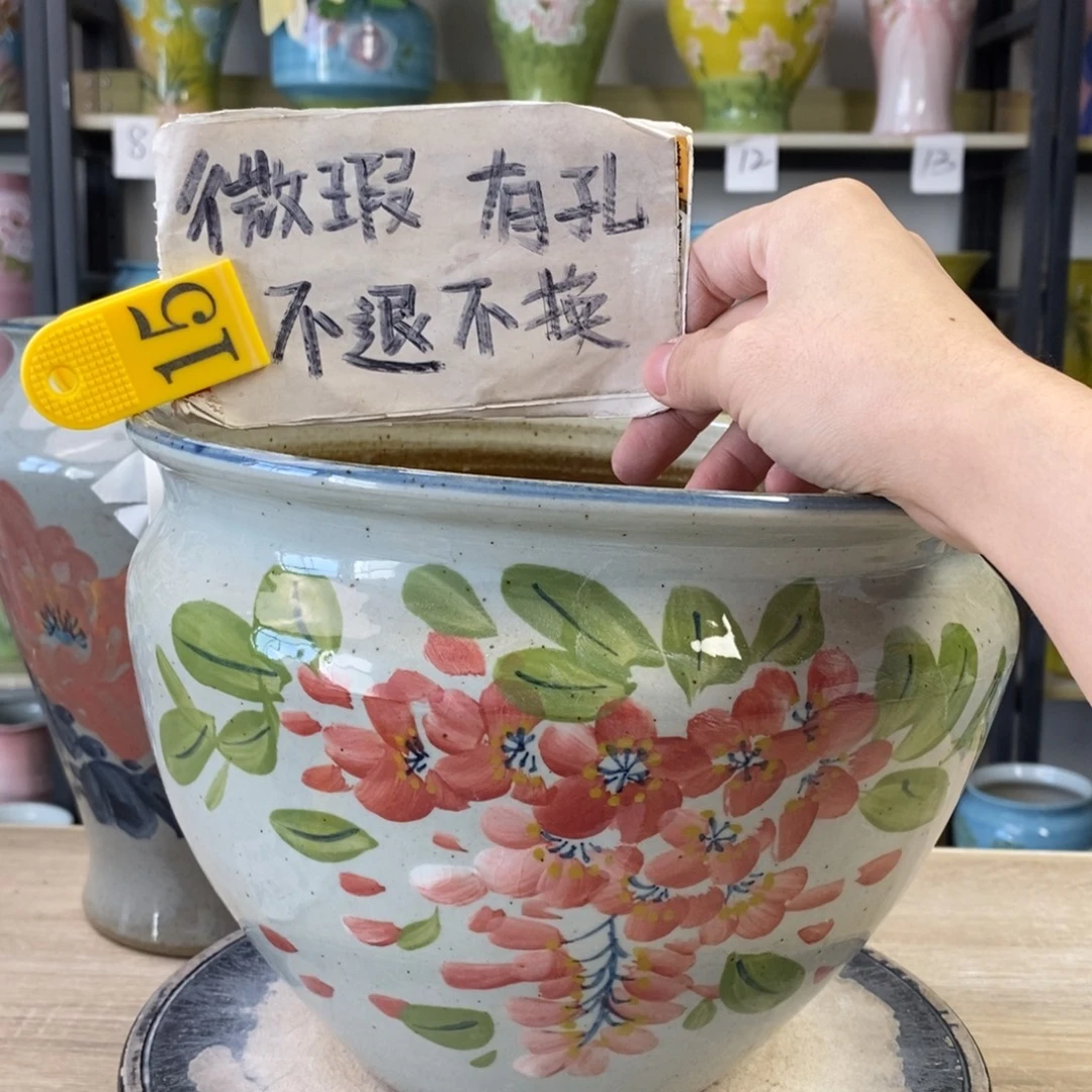 景德镇手工手绘陶瓷花盆