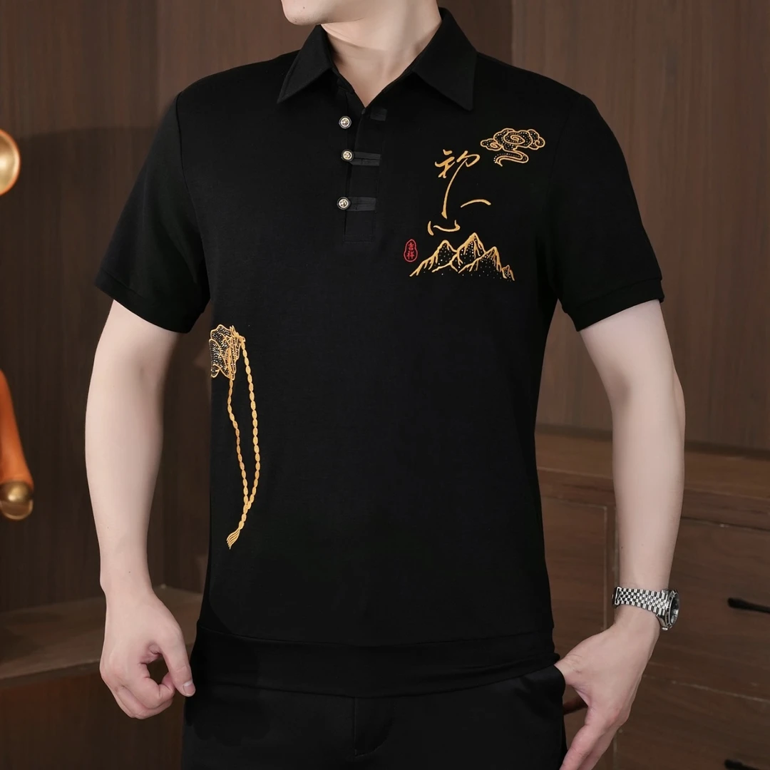 休闲上衣男士polo衫夏装时尚短袖夏季宽松半袖中国风潮流