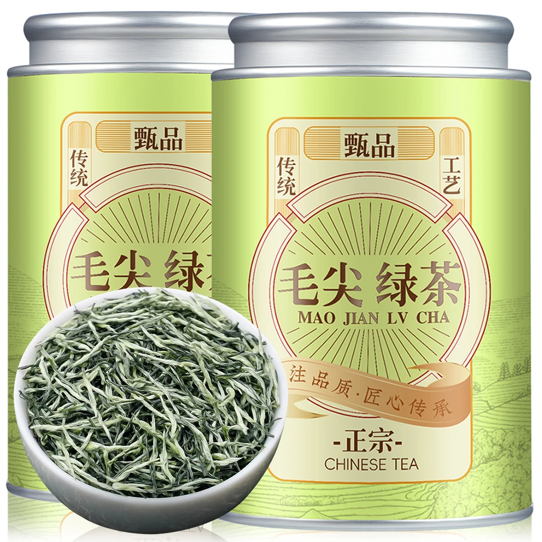 正宗毛尖绿茶新茶春茶高山原产浓香耐泡明前头采嫩芽云雾绿茶罐装