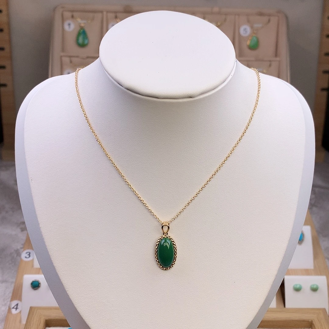 绿松石18K金镶嵌颈饰